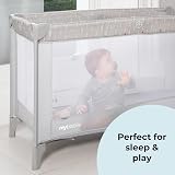 My Babiie Travel Cot Elephants Lightweight Birth to 15kg Easy Fold Grey view 7