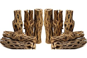 NILOCG AQUATICS NApremium Natural Cholla Wood | 10 Pieces of 5-6" Long Natural Cholla Wood for Aquarium Decoration, Hermit Crabs, Shrimp (10x 5-6" Cholla)
