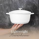 Nuovva Casserole Dishes with Lid 4L 24cm Cream Induction Oven Proof view 5