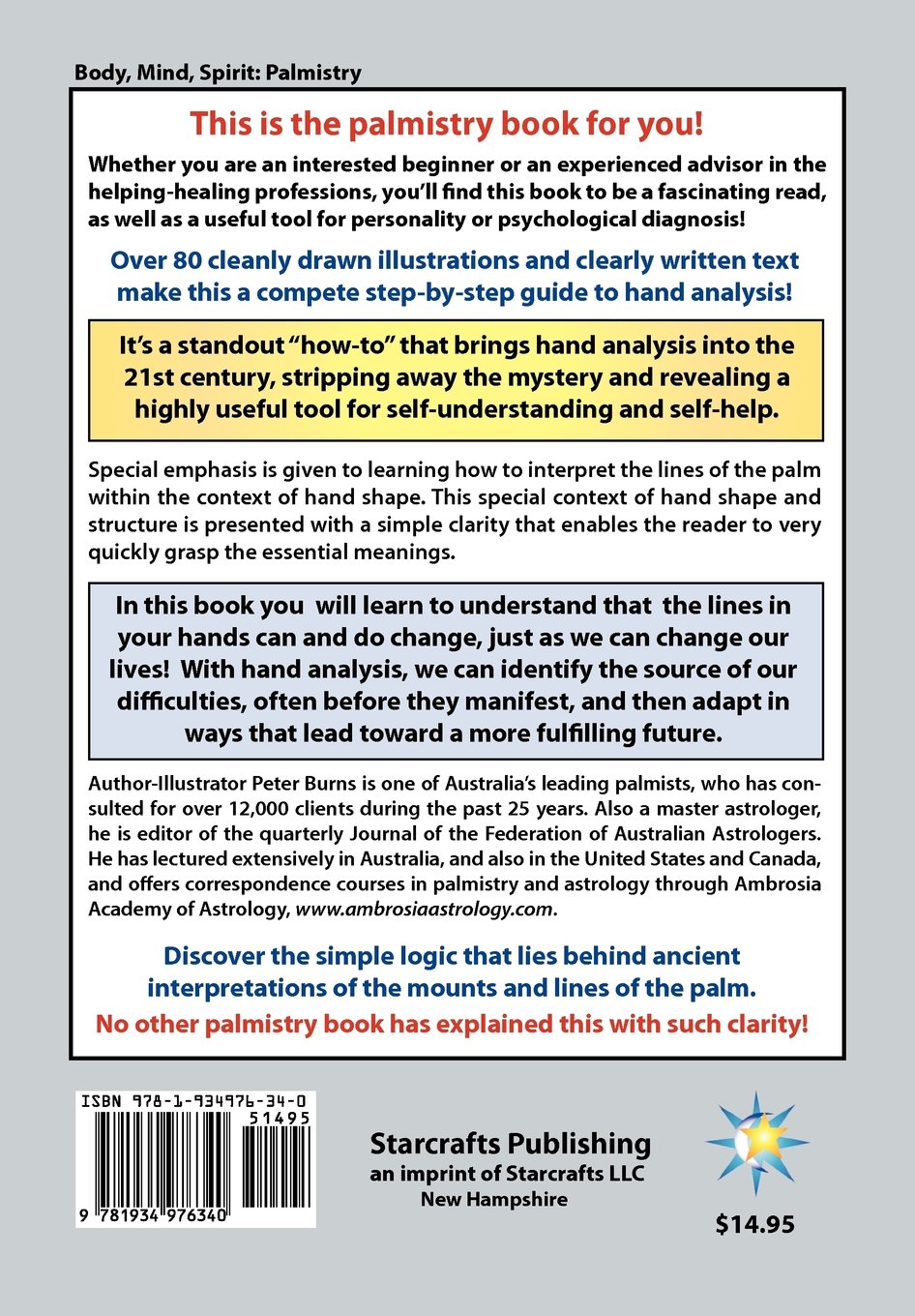 Amazon.com: The Palmistry Textbook (9781934976340): Peter Burns: Books