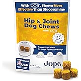 Jope Hip & Joint Supplement for Dogs Large, Medium, Small - Joint Chews w/UC-II® Collagen - Proven Better Than Glucosamine Chondroitin in Canine Health - Veterinarian Formulated, Omega 3 & Curcumin