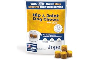 Jope Hip & Joint Supplement for Dogs Large, Medium, Small - Joint Chews w/UC-II® Collagen - Proven Better Than Glucosamine Chondroitin in Canine Health - Veterinarian Formulated, Omega 3 & Curcumin