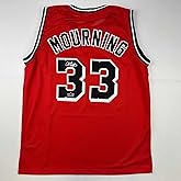 Facsimile Autographed Alonzo Mourning Miami Red Reprint Laser Auto Basketball Jersey Size Men's XL