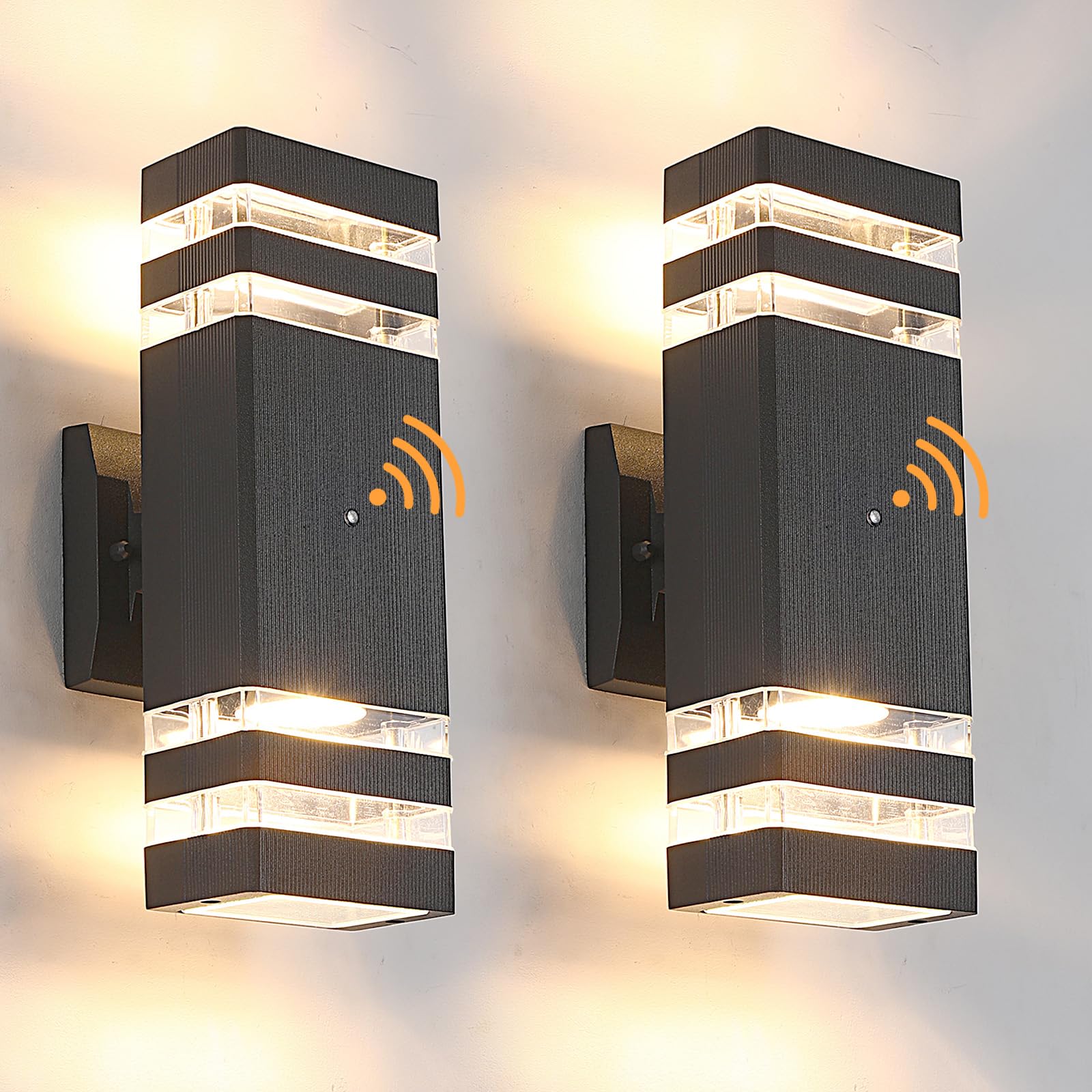 Photo 1 of TEBLAMPUE Dusk to Dawn Outdoor Lighting 2 Pack, Porch Lights Outdoor Wall Lamps for Patio Waterproof 3000K Warm White Exterior Light Fixture Sconce for House Hallway Garden Corridor