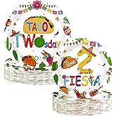 48Pcs Taco Twosday Party Decorations Mexican Fiesta 2nd Birthday Plates and Napkins Tableware Sets Mexican Party Decoration for Boys Girls Cinco De Mayo 2 Years Old Birthday Supplies Serves 24