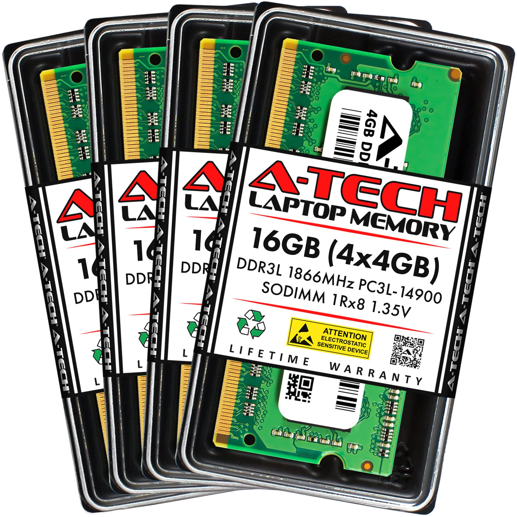 A-Tech 16GB Kit (4x4GB) DDR3/DDR3L 1866MHz