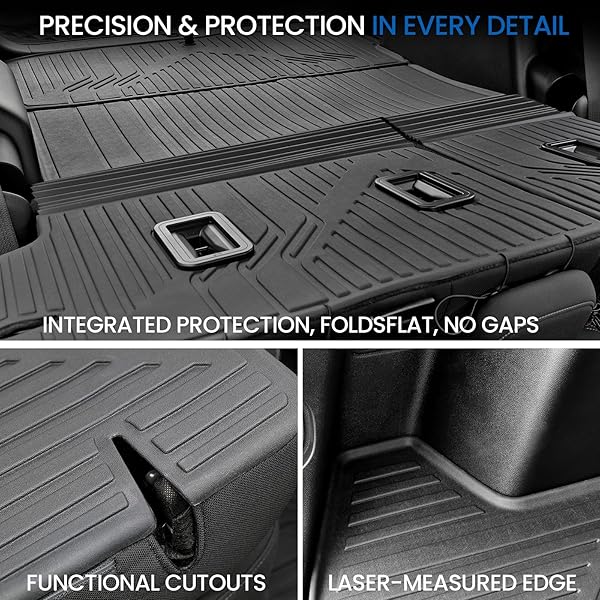JOULARISE CARGO MAT WITH BACKREST MAT FOR 2025-2026 CHEVY EQUINOX(ONLY GAS)/GMC TERRAIN, ALL WEATHER TPE TRUNK CARGO MAT CAR ACCESSORIES FOR CHEVROLET EQUINOX LT RS ACTIV