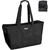 BALEINE Soft 9 Gallon Extra Large Utility Tote, Foldable Reusable Storage Bag (Charcoal Black)