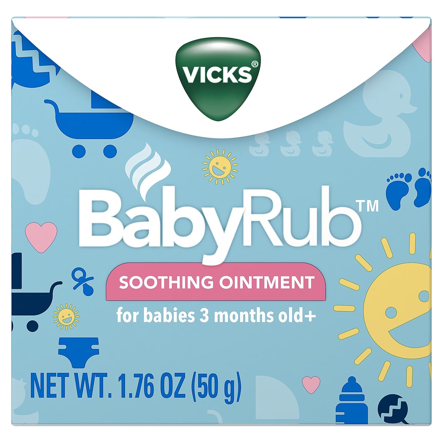 Vicks BabyRub Soothing Chest Rub Ointment, 1.76 Oz (Pack of