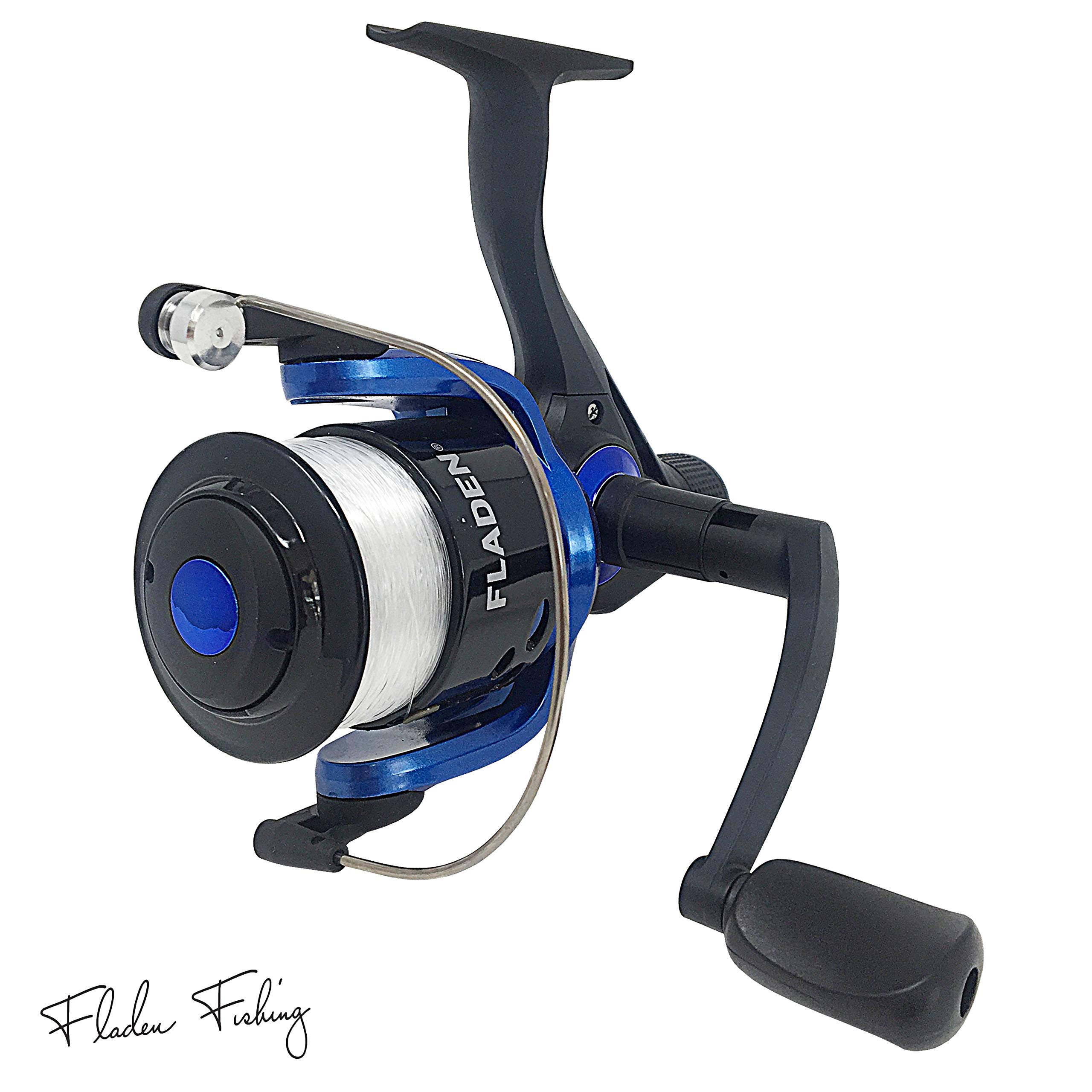 FLADEN Fishing - CHARTER II Blue Fishing Reel Rear Drag Size 30 & 40 Single Bearing Pre Spooled Fixed Spool Spinning Reel for Sea and Freshwater Use (Rear Drag Size 30)