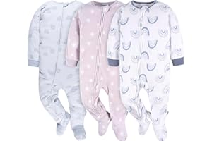 Gerber baby-girls Fleece Footed Pajamas 3-pack