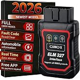 ELM327 Bluetooth OBD2 Scanner &ndash; Wireless Car Diagnostic Scan Tool for iOS &amp; Android, Check Engine Light Code Reader &amp; Reset, Real-Time Data, Emissions Ready, No Battery Needed, Fit Most OBDII Vehicles