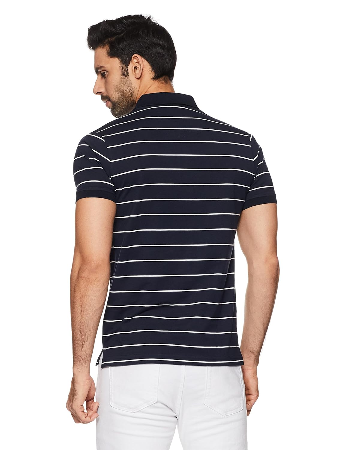 get in men's striped regular fit polo