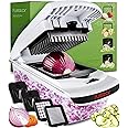 Fullstar Vegetable Chopper - Spiralizer Vegetable Slicer - Onion Chopper with Container - Pro Food Chopper - Slicer Dicer Cut