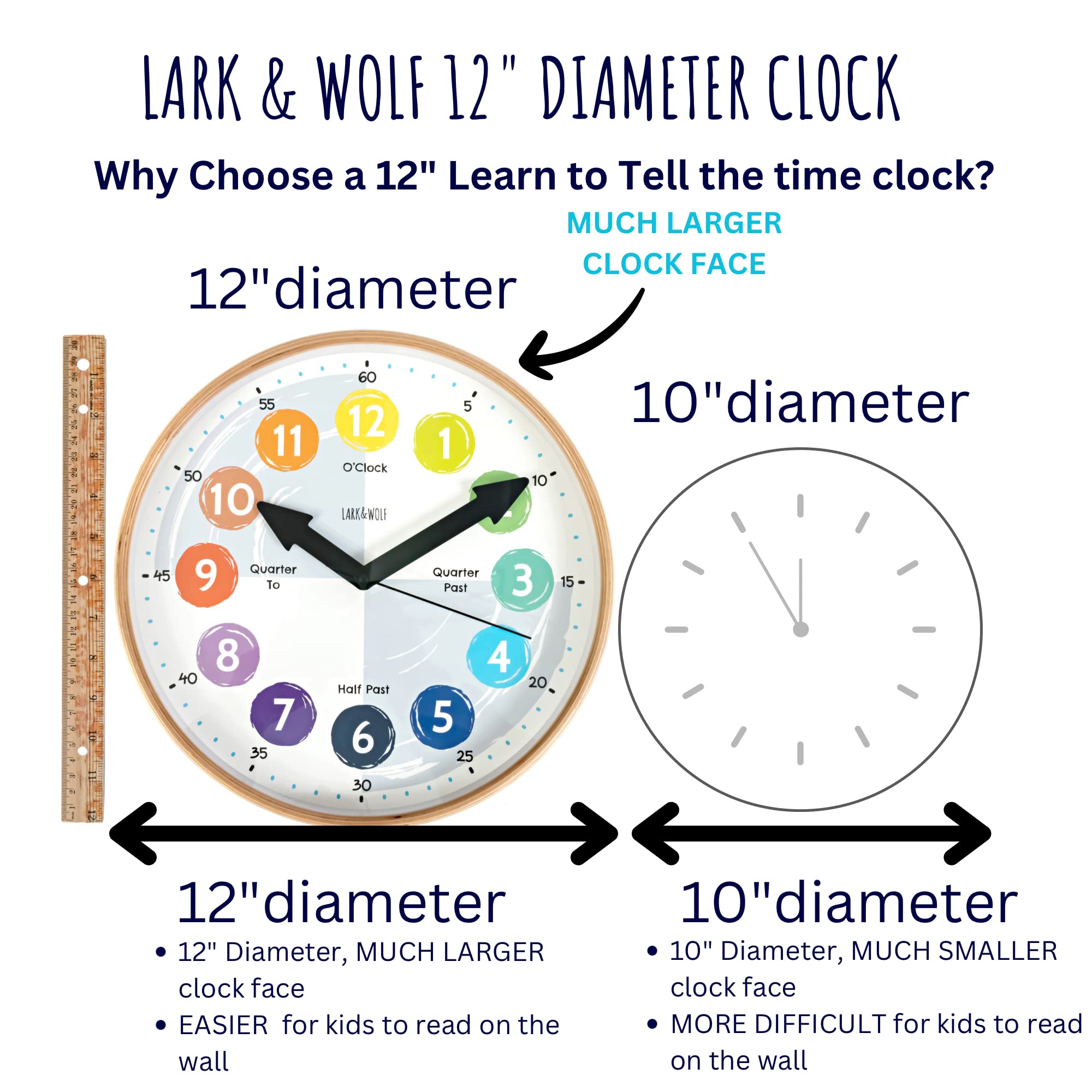 Mua Telling Time Teaching Clock for Kids Learn to Tell The Time 12 ...