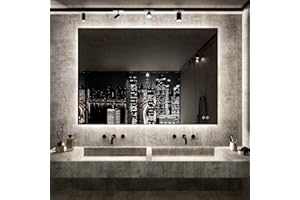 TETOTE 40 x 32 Inch LED Backlit Bathroom Vanity Mirror,Anti-Fog,Dimmable,CRI90+,Touch Button,Water Proof,Horizontal/Vertical Wall Mounted with Light