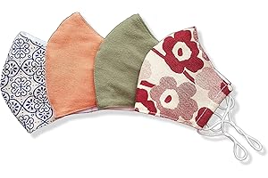 HOPE LOVE SHINE Face Mask Adjustable Filter Pocket Reusable Breathable Washable Cloth Mask Face Masks for Women Men - 4 Pack