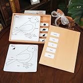 Premium Montessori Animal Puzzle Activity Set &ndash; PEC 3-Part Cards for Zoology, Beechwood Storage Box with Control, Picture &amp; Label Cards, Science Learning Material for Homeschool Classroom Kids Age 3-6