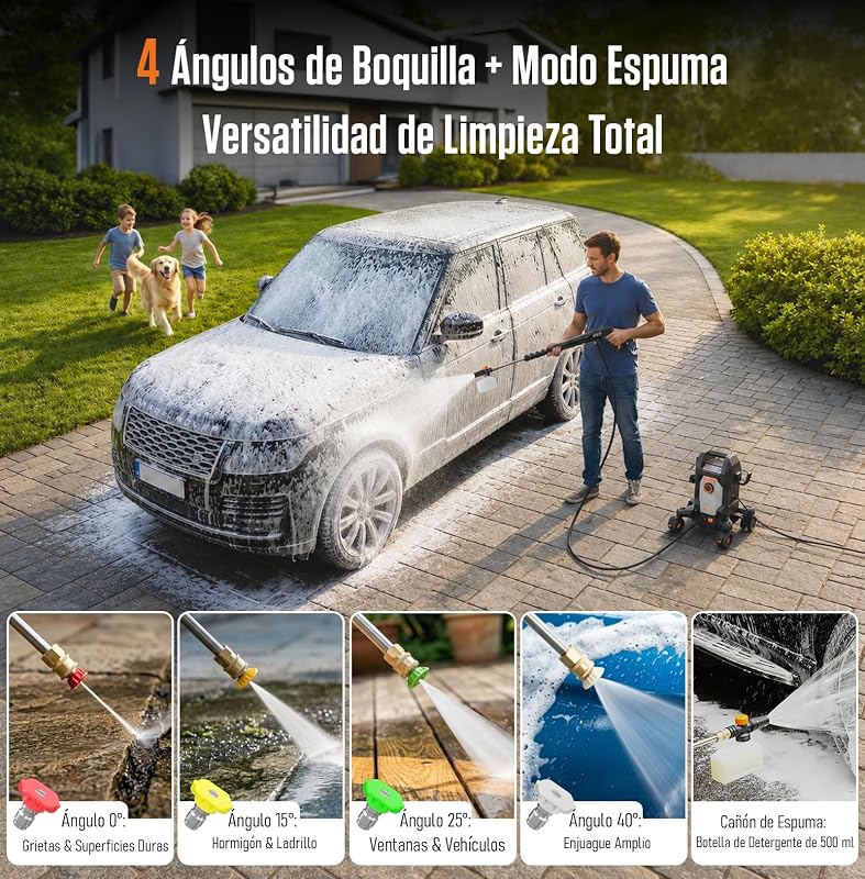 Hidrolimpiadora de Alta Presión 1800W, 170 Bares