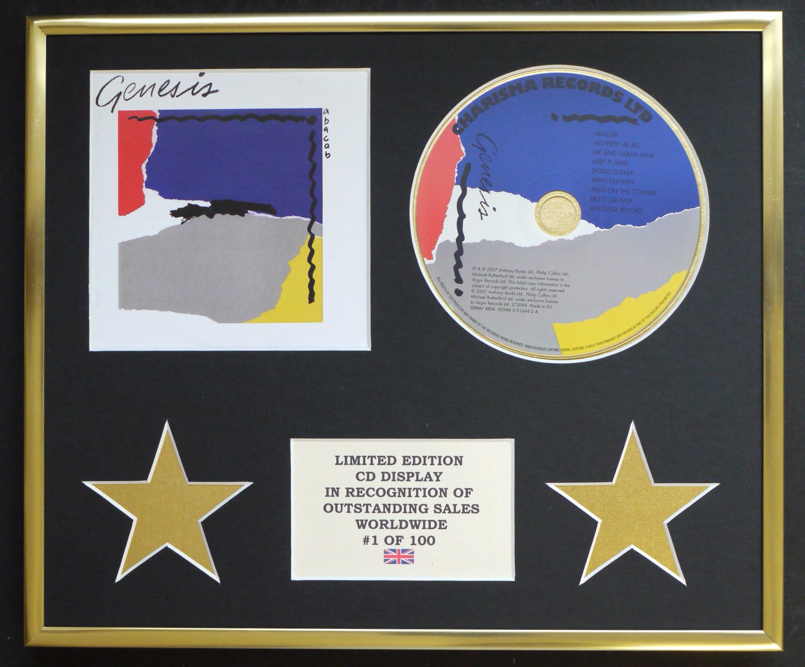 GENSIS/CD DISPLAY/LIMITED EDITION/COA/ABACAB