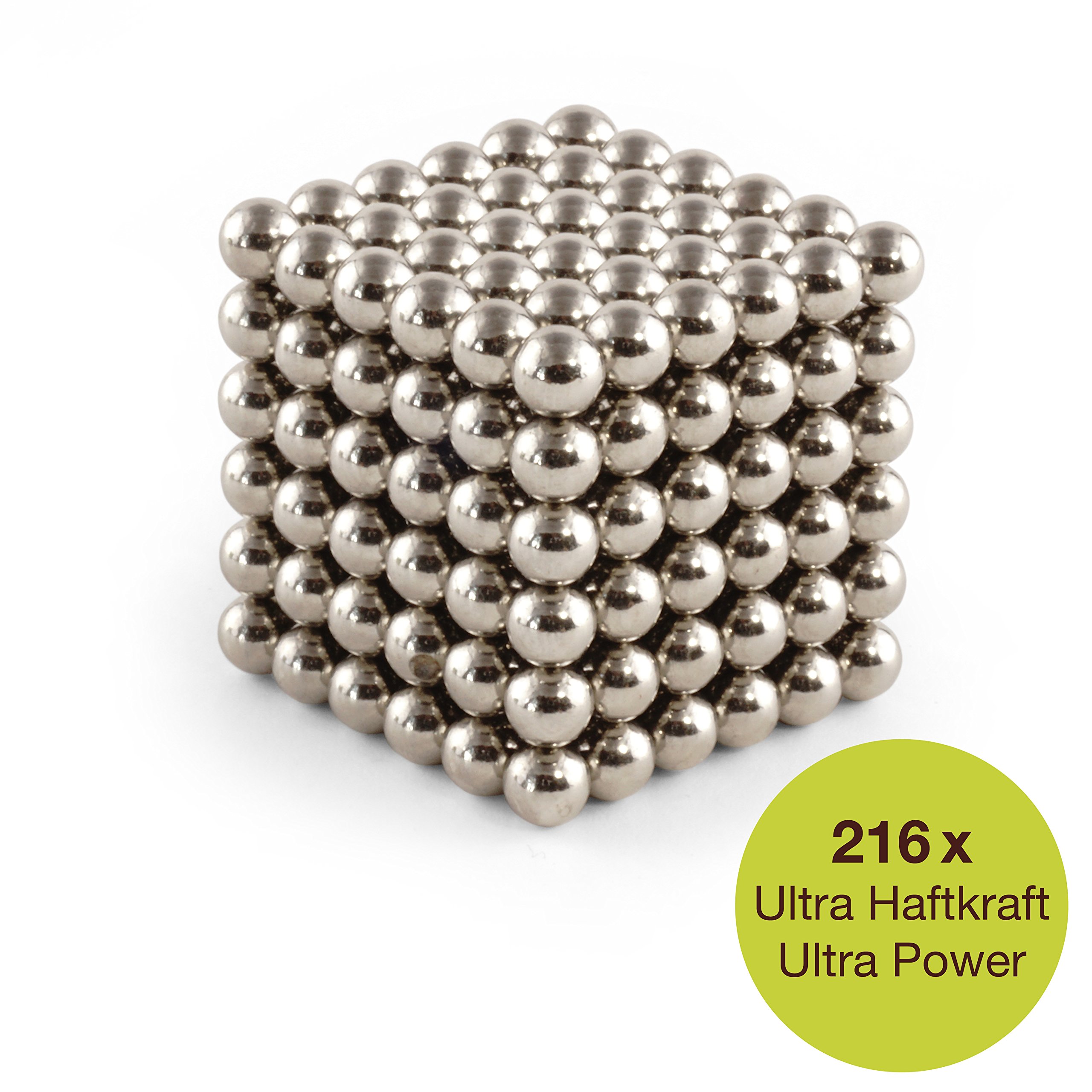 OfficeTree® 216 Mini imanes de neodimio 5x5x5 mm – Sujeción extra fuerte para pizarra blanca, pizarra magnética, tableros, vidrio, frigorífico – Calidad premium