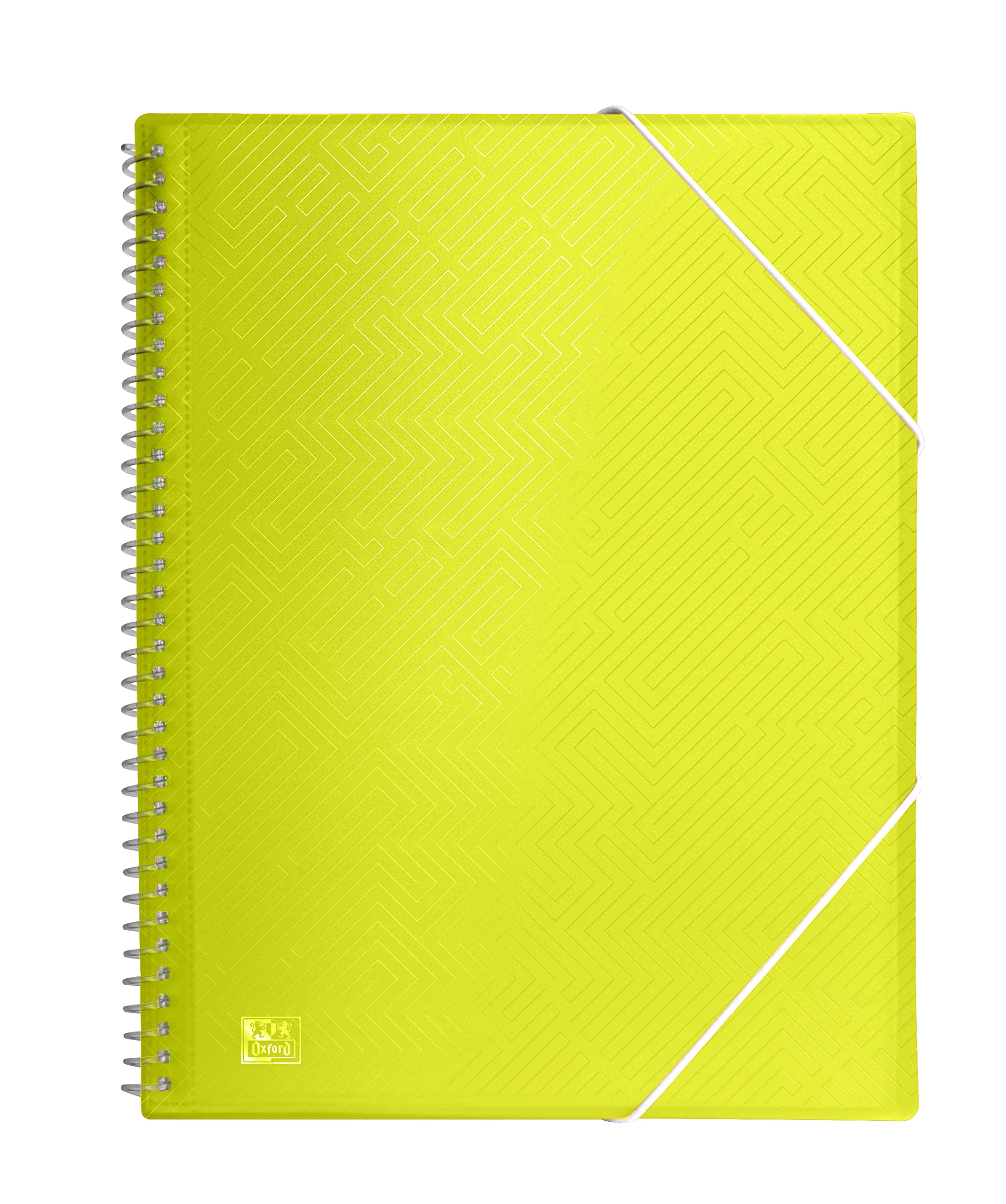Oxford, Lime Green Plastic Document Folder A4 30 Clear Pockets