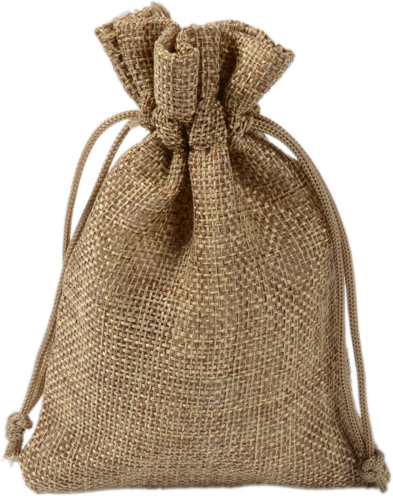 10 Pcs Burlap Bags with Drawstring, PLECUPE 7x9cm Small Multipurpose Linen Gift Bags Storage Sachet Bags Jewelry Bags Candy Bags, Jute Coin Sacks Party Favor Ornament Arts and DIY Crafts, Khaki#1