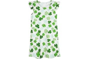 Funnycokid Girls Nightgowns Pajamas Dress 3D Printed Flutter Sleeve Sleepwear Nightdress Nightshirt for 5-12 Years