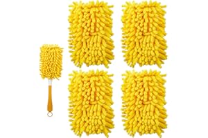 Yicotira Reusable Duster Refill Compatible with Swiffer Hand Duster - 360 Heavy Duty Dusters Refills - Microfiber Ceiling Fan Duster for Swiffer Dusters Extended Handle, 4 Pack(Handle is Not Included)