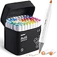 Ohuhu Alcohol Markers Brush Tip - Double Tipped Art Marker Set for Artist Illustration - 72 Colors - Chisel & Brush Dual Tips - Honolulu - Refillable