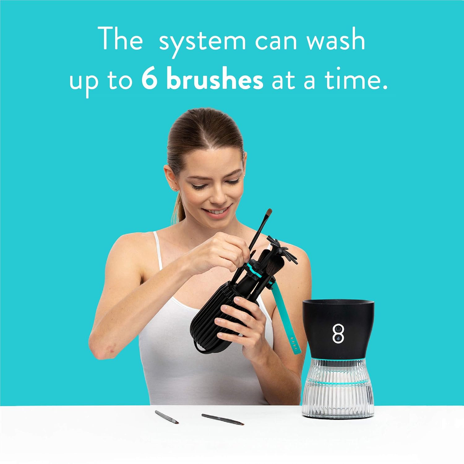 TAO Clean Sonic Makeup Brush Cleaner – Black – Makeup Brush Cleaner with Sonic Technology, Includes 6 Multi-use TAO Clean Sonic Makeup Brush Cleaner Soap Pods – Clean 6 makeup brushes in 2 minutes: Beauty