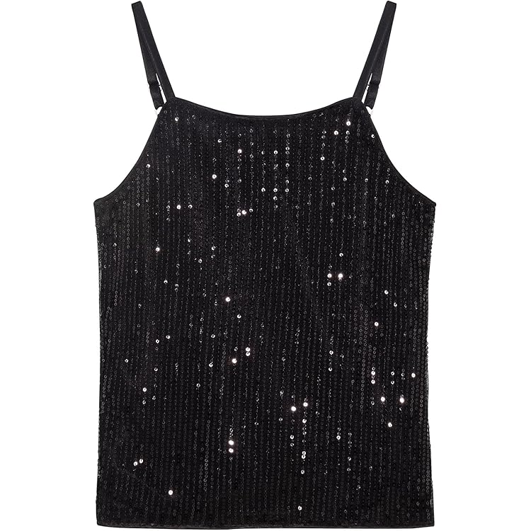 Amazon.com: Sparkly Sequin Tank Top Camisole Adjustable