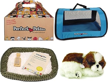 Amazon Com Perfect Petzzz Sleeping Shih Tzu Plush With Blue Tote