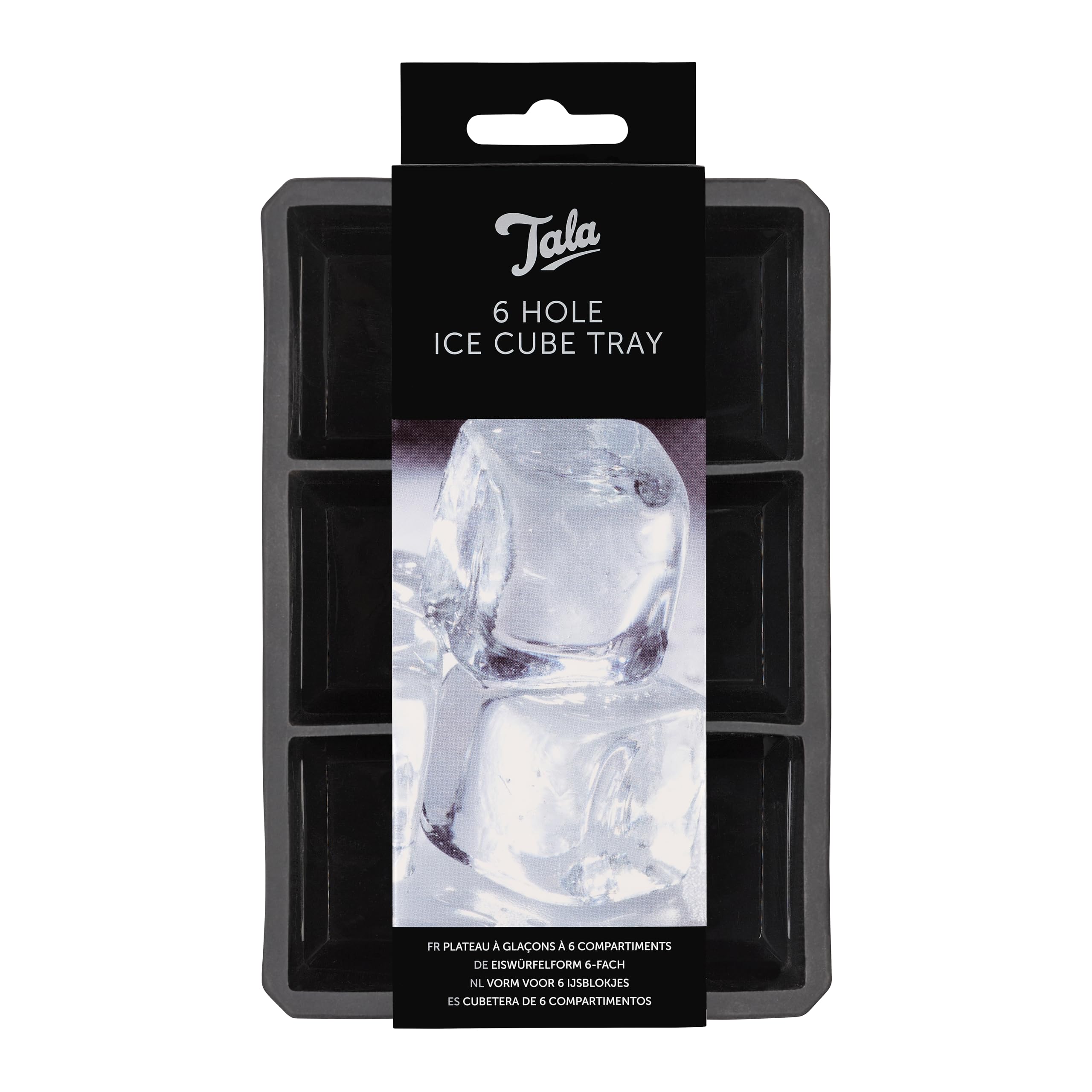 Tala Large Silicone Ice Cube Tray, 6 x 2 Cubes, Flexible, Easy Release, Dishwasher & LFGB Food-Safe. Great for Whiskey, Cocktails, iced Coffee, Desserts, Yoghurt, sauces & Baby Food