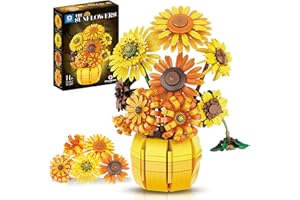 chanbrick Sunflower Building Set Flowers with Vase Van Gogh Botanical Collection for Adult -1009pcs Compatible with Lego