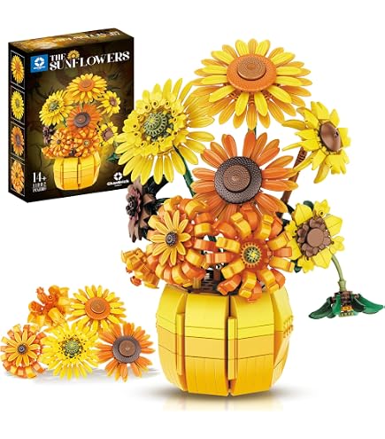 Amazon.com: Mavo brix Flowers Building Sets for Adults, Van Gogh