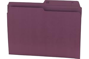 Hilroy 55171 Colored File Folders, Letter Size, 10.5 Point, Half Cut, Reversible, 100-Count, Burgundy