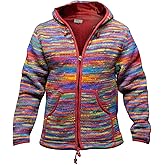 Shopoholic Fashion Tie Dye Hooded Wool Jacket, Fleece Lined Long Sleeve Full Zip Hoodie Hippie Sweater for Men