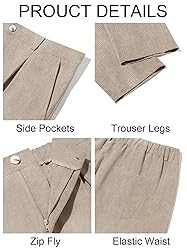 Runcati Mens Casual Pants Elastic Waist Lightweight