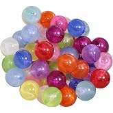 20mm Bulk Mix of 52 Glitter Frost Style Solid Acrylic Chunky Bubblegum Beads 13 Colors Gumball Beads Lot