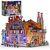 FUNWHOLE Factory House of Music Lighting Building Bricks Set - Street Fusion Music Club City Town Fully Accessible Multi-Form
