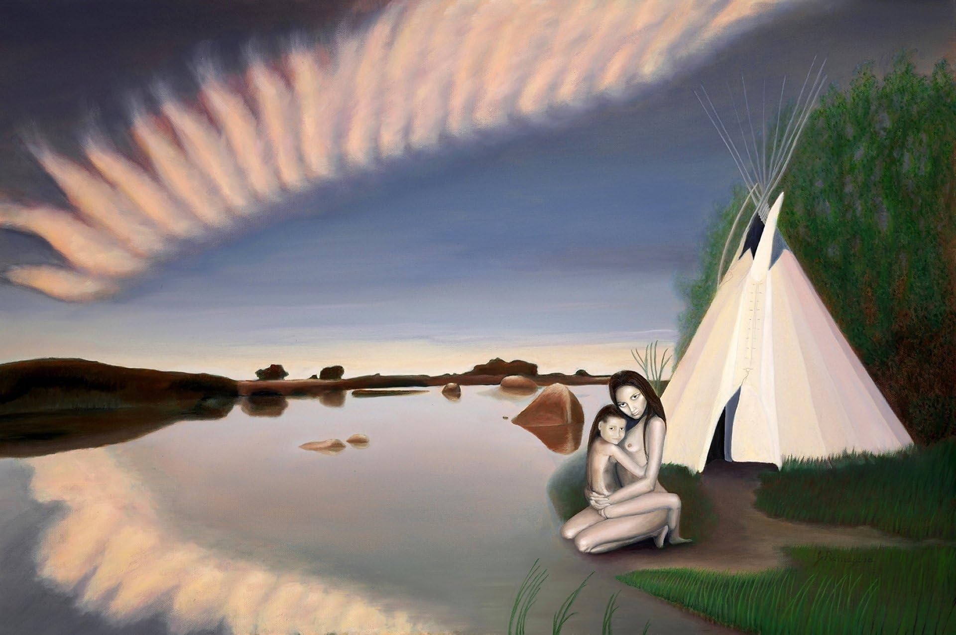 Reproduction of Original Oil Painting on Canvas ' Spirit of America ' 24x36
