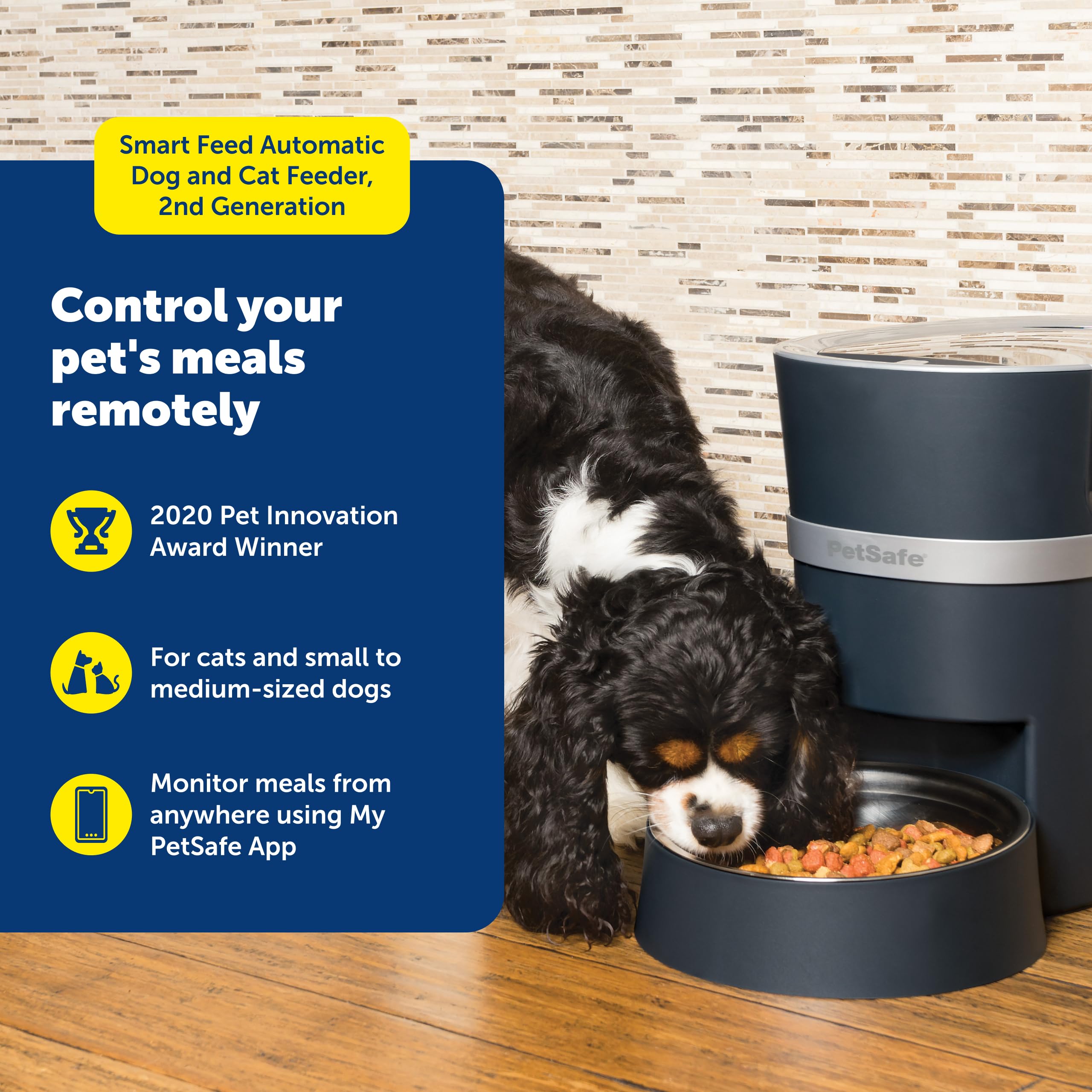 PetSafe Smart Feed Pet Feeder, Automatic Cat Feeder, Automatic Dog Feeder with App, Compatible With Alexa, Apple, Android, Backup Batteries For Power Outage, Black - View 2