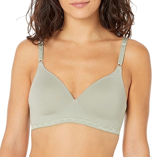Warner's Women's Blissful Benefits Super Soft Wireless Lightly Lined Comfort Bra RM1691W, Seagrass, 40B