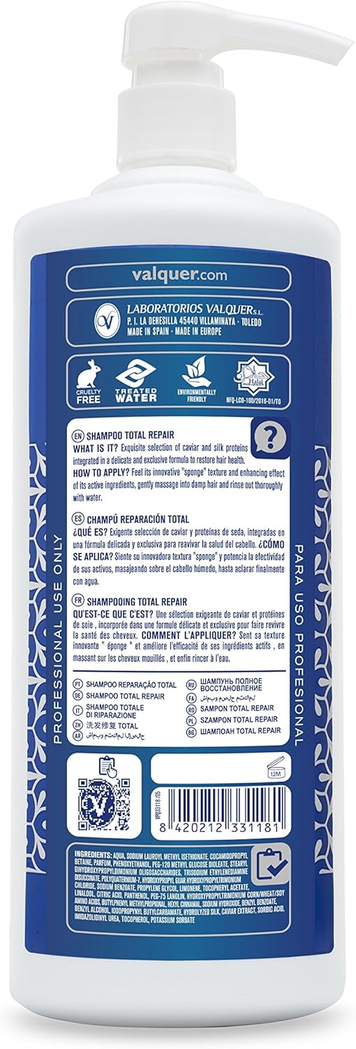 VALQUER Total Repair Zero Shampoo, Blue, 1 l (Pack of 1) - Image 3