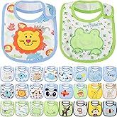 HooLing 24 Pcs boys Toddler Bibs Waterproof Baby Cotton Soft Drool Bibs Feeding Kindergarten Welfare Home Newborn Party