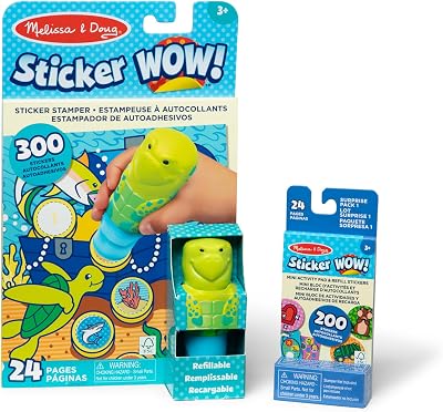 Melissa & Doug Sticker WOW Sea Turtle Bundle 24-Page Pad 500+ Stickers