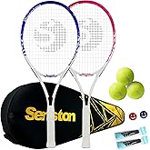 Senston Tennis Rackets for Adults 27 inch Tennis Racquets - 2 Player Tennis Racket Set with 3balls,2 Grips, 2 Vibration Dampers