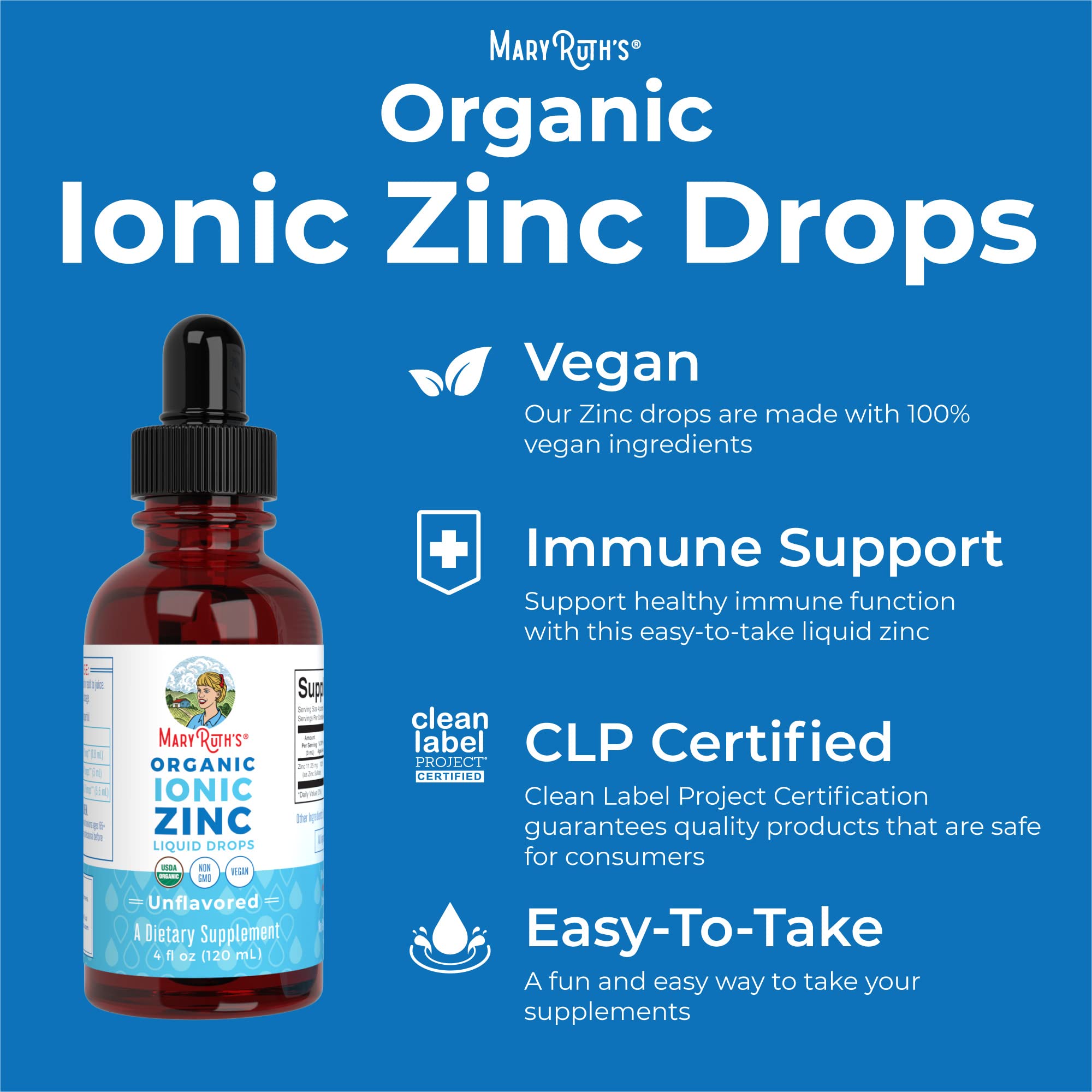 MaryRuth Organics, Ionic Zinc Liquid Drops for Immune Support ...