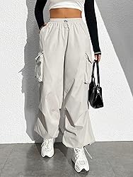 SweatyRocks Women's Drawstring Elastic Waist Loose